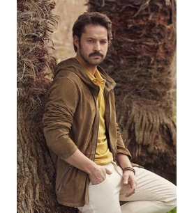 Haki Erkek Regular Fit Düz Kapüşonlu Mont