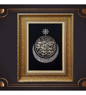 Gold Altın Kalın Çerçeveli Paspartulu Tablo s887