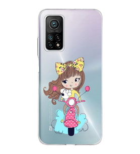 Xiaomi Mi 10 T Pro Uyumlu Kapak Vespagirl Tasarımlı Şeffaf Silikon Kılıf