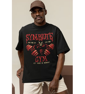 Tasarım Symbiote Gym Fitness Bodybuilding Sporcu Gym Baskılı Unisex Oversize Tişört