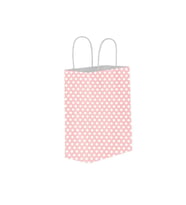 Pembe Puantiyeli Hediyelik Kağıt Torba 18x24x8cm 25 ADET