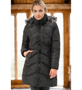 Dewberry Kadın %100 Polyester Kaban Siyah Z9768 Günlük Dış Giyim, Kazak ve Gömlek Kombini, Seyahat Gardırobu