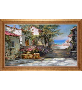 EV İŞYERİ OFİS İÇİN ALTIN ÇERÇEVELİ PASPARTULU TABLO S85