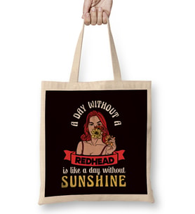 Day Without Redhead Girl Sunshine Red Hair Ginger Irish Bez Çanta Uzun Saplı