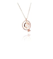 Tektaş Yüzüklü Ayak İzi Kolye (Rose - Gold)
