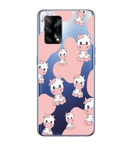 Oppo A74 Uyumlu İnek Desenli Şeffaf Telefon Kılıfı