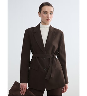 LCW Modest Kahverengi Beli Kuşaklı Kadın Blazer Ceket