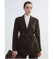 LCW Modest Kahverengi Beli Kuşaklı Kadın Blazer Ceket
