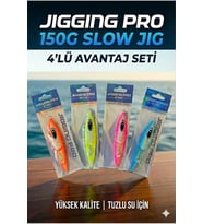 150g Slow Jig 4'lü Avantaj Seti-Tuzlu Su Profesyonel Balık Avı Yemi (Akya,Sinarit,Orfoz)