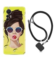 Xiaomi 12 Lite Kılıf Resimli Boyun Askılı İpli Desenli Silikon Lollipop Woman 1416