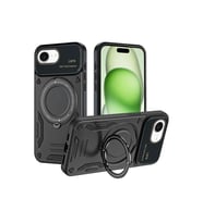 iPhone 16e Kılıf Joy Lens Standlı Kapak - Siyah