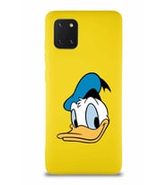 Samsung Galaxy Note 10 Lite Soft Premier Kapak Donald Duck-B Tasarımlı Silikon Kılıf - Sarı (Şeffaf)
