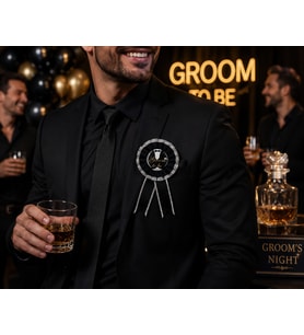 Groom To Be Metal Orta Detaylı Yaka Kokartı Bekarlığa Veda Aksesuarı