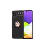 Samsung Galaxy M32 Uyumlu Kılıf Zore Ravel Silikon Kapak (Siyah-Rose Gold)