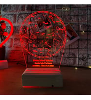 Kişiye Özel Sevgiliye Hediye Gökyüzü Yıldız Haritası 16 Renk 3D Led Lamba (Kırmızı)