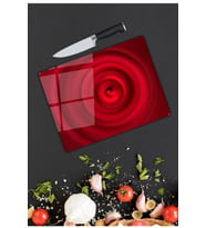 Kırmızı Cam Kesme  ve Sunum Tahtası 25 Cm X 35 Cm