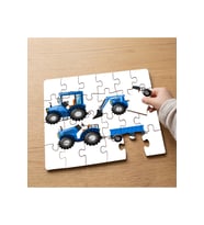 Mavi Traktör Tasarımlı 24 Parça Ahşap Çocuk Puzzle MPK0120