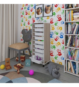 Kenzlife sepetli mutfak dolabı ruberu crd 122x45x30 banyo oyuncak çamaşır beyaz 9 lu sepet (Karışık)