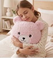 Pembe Ayıcıklı Yumuşak Peluş Yastık  Uyku Arkadaşı Dekoratif Sarılmalık Ayı