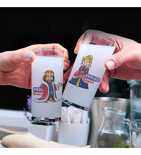 Kral ve Kraliçe 2li Rakı Bardağı