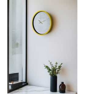 36 Cm Sarı Dekoratif Duvar Saati (Standart)