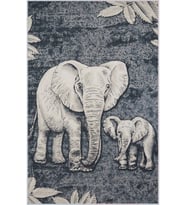 Eliana Home Baskılı, Yıkanabilir Kaymaz Taban Salon Halısı LNA1462 100x150 cm (Mavi)