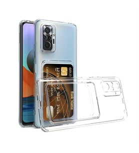 Coverzone Xiaomi Redmi Note 10 Pro ile Uyumlu Kartl?kl? ?effaf Kamera Koruma Y�kseltisi Z-Serta Silikon Anti-?ok �zellikli K�?eleri Airbag ?effaf Telefon K?l?f?