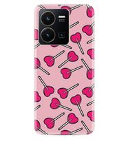 Vivo Y35 Kılıf Resimli Desenli Baskılı Silikon Heart Lollipop 1414