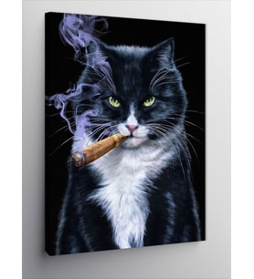 Kanvas Tablo Puro İçen Kedi