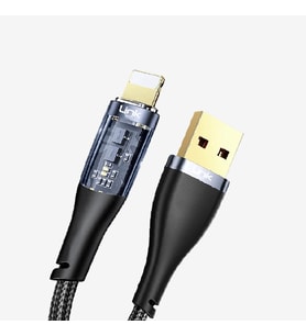 K672 130cm 20W USB-Lightning Şeffaf Veri Kablosu