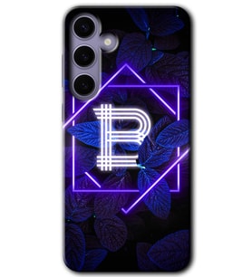 Galaxy S24 Plus Kılıf HD Desen Baskılı Kılıf - Dark Neon Yaprak B Harfi