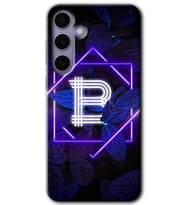 Galaxy S24 Plus Kılıf HD Desen Baskılı Kılıf - Dark Neon Yaprak B Harfi
