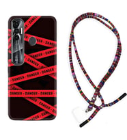 Tecno Spark 6 6 Go 8C 8 Pro 7 7 Pro Kılıf Boyun Asklı Rasta Silikon Danger 1372