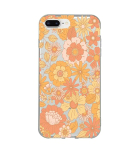 Iphone 7 Plus / 8 Plus Uyumlu Çiçek Desenli Şeffaf Telefon Kılıfı
