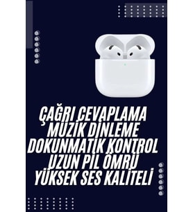 Bluetooth Kulaklık Beyaz Çağrı Cevaplama Dokunmatik Kontrol Kablosuz