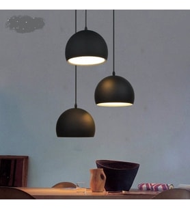 RİOLİGHT RETRO RUSTİK SİYAH İÇİ BEYAZ 3XE27 DUYLU METAL SARKIT AVİZE TABAN ÇAPI:30CM