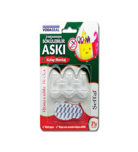 Sökülebilir Askı - 3 Adet - Şeffaf