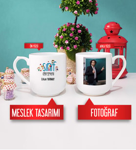 Sınıf Öğretmeni Kupa Bardak Oval Fotoğraflı