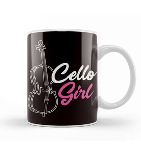 Cello Girl Cellist Musical Instrument Musician Cello Player Kupa Bardak Porselen