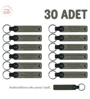 Kül Gri & Yeşil, Plates Stüdyosuna İsimli Anı Anahtarlık 30’lu Set, Müşteriler İçin Kurumsal Hediye