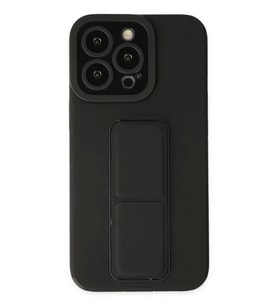 Newface Apple iPhone 14 Pro Kılıf Mega Standlı Silikon - Siyah