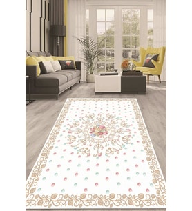 Dijital Kaymaz Taban Yıkanabilir Modern Renkli Salon Halısı Mutfak Halısı Yolluk ND-HT-1527 (Çok Renkli)