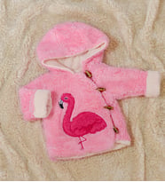 Sevimli Ayıcık Figürlü Peluş Bebek Ceketi Pembe