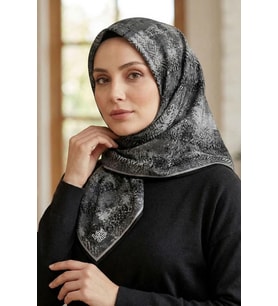 Levidor Kristal Eşarp Dalga Desen Siyah