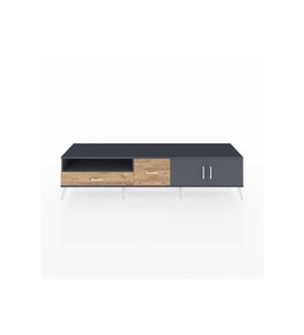 Hyperion TV Ünitesi 2 Raflı 2 Çekmeceli 2 Kapaklı 220x44x51 Antrasit-Antrasit/Çam