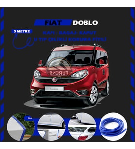 Fiat Doblo Oto Araç Kapı Koruma Fitili 5metre Parlak Mavi Renk