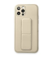 iPhone 12 Pro Kılıf Coco Deri Standlı Kapak - Beyaz