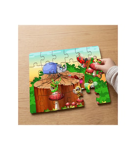 Ormandaki Sevimli Hayvanlar Tasarımlı 24 Parça Ahşap Çocuk Puzzle MPK0434