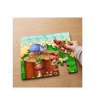 Ormandaki Sevimli Hayvanlar Tasarımlı 24 Parça Ahşap Çocuk Puzzle MPK0434
