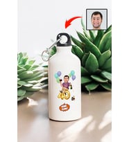 Kocaya Doğum Günü Hediyesi Karikatürlü 600 ML Kapaklı Su Matarası